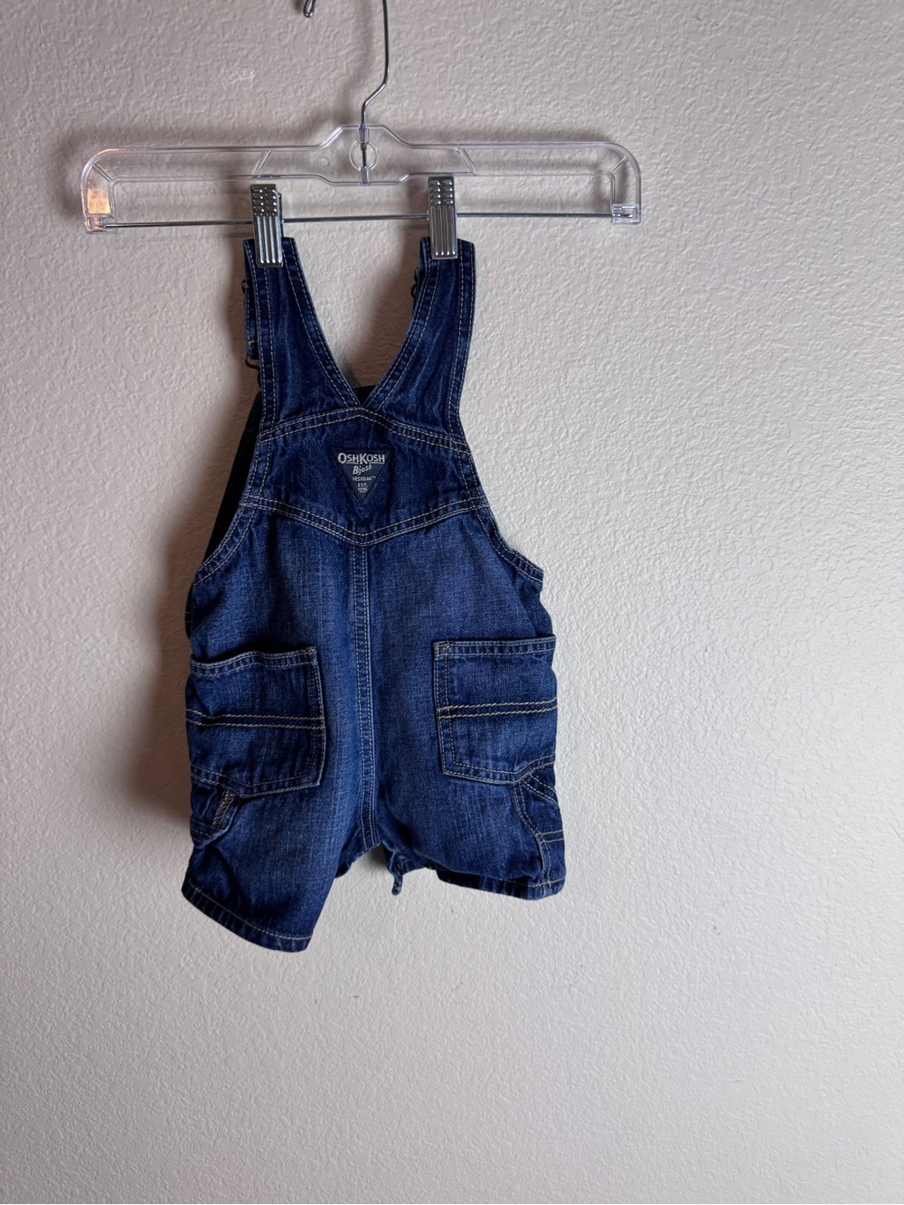 OshKosh B'gosh Indigo Denim Short Overalls for Kids 12M - Picture 10 of 15